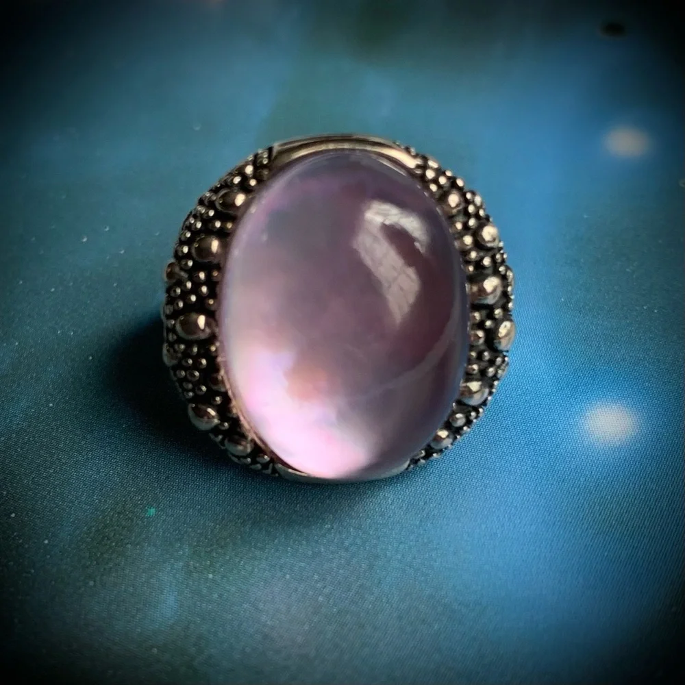 Glowing Amethyst Orb Sterling Silver ring - Picture 3 of 14